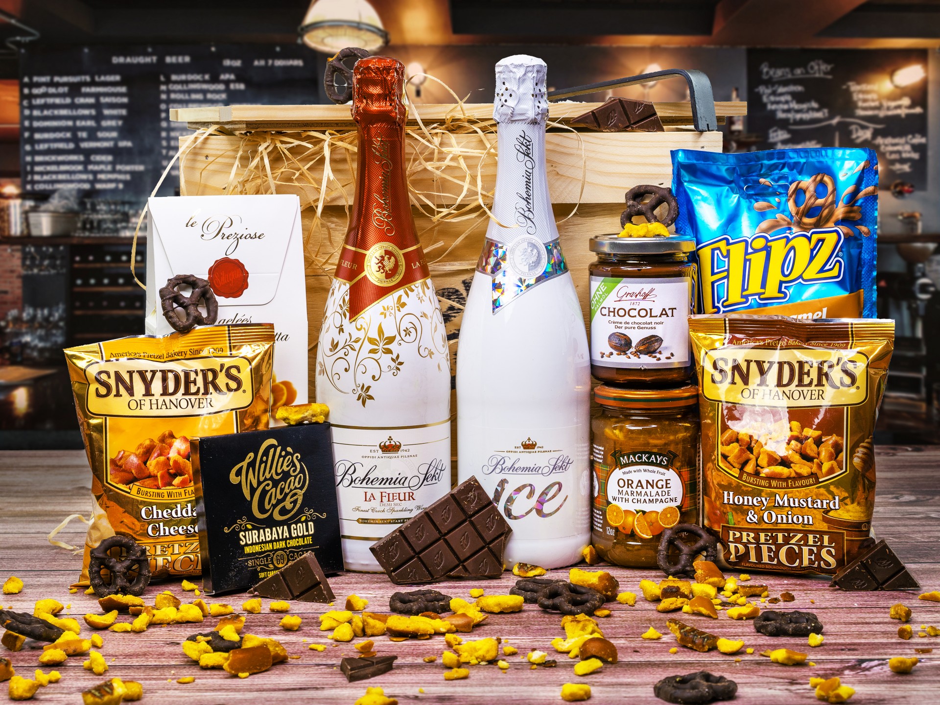 Dárková bedna se šampaňským Bohemia Sekt ICE & La Fleur
