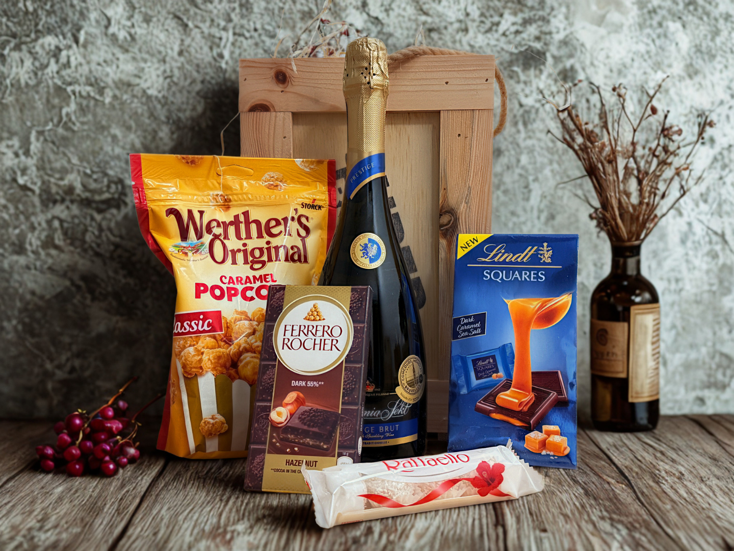 Dárkový dřevěný box se šampaňským Bohemia Sekt