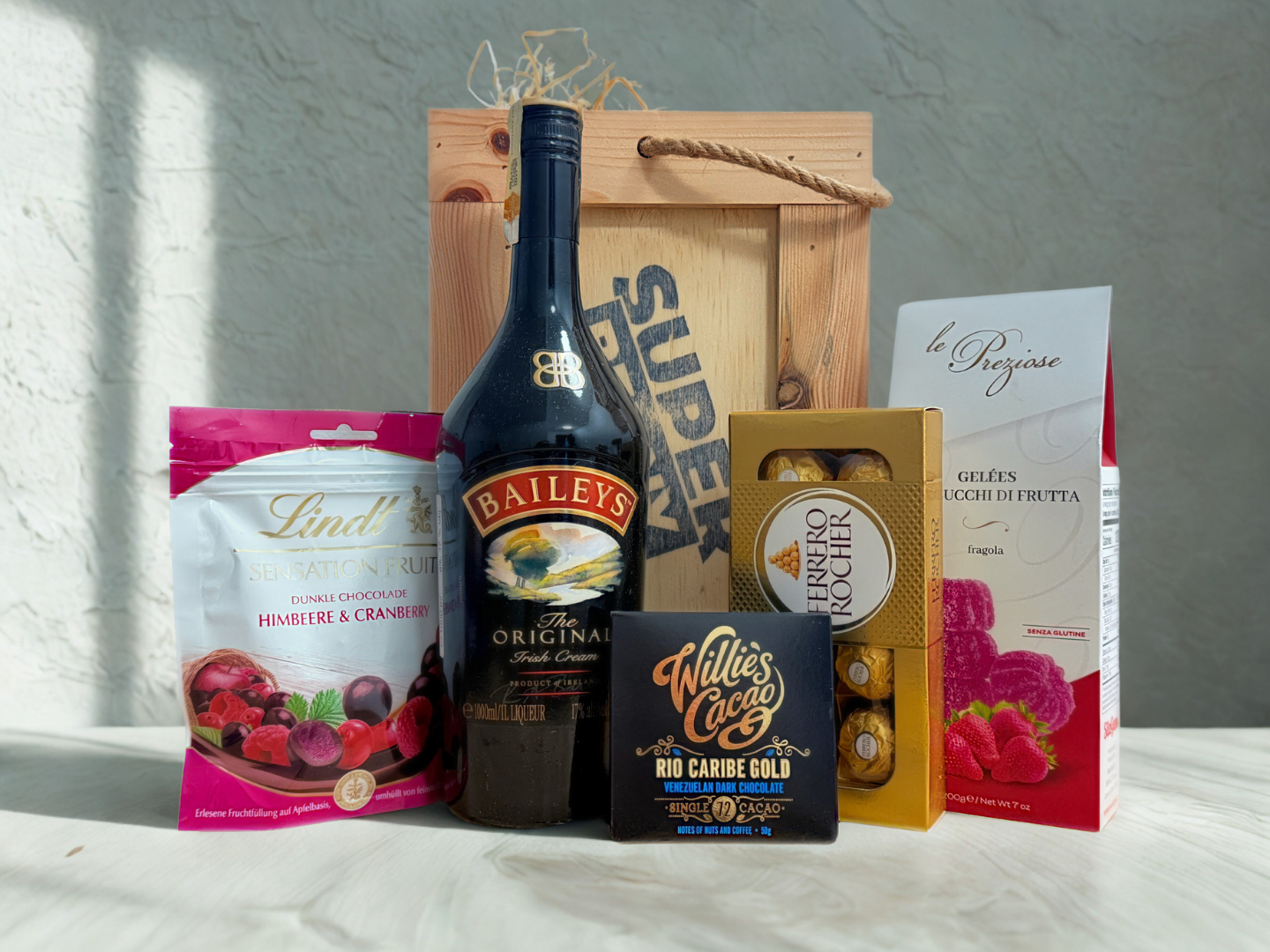 Dárkový dřevěný box s Baileys